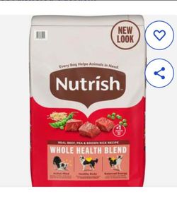 Rachel Ray Nutrish Whole Health  Real Beef, Pea & Brown Rice 50-LB Bag Dry Dog Food.