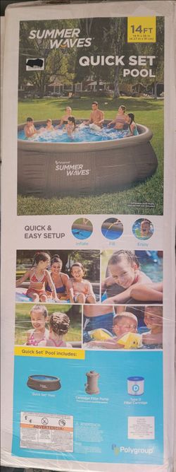 Summer Waves 14ft x 36 inches Quick Set Pool. Comes with all the equipment including filter