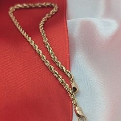 10K Solid Gold Mirror Cut Rope Link Bracelet in excellent condition!👌
