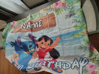 Large Lilo & Stitch Bday Backdrop