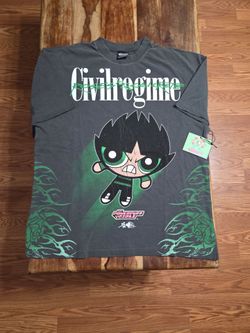 Civil Regime x Powerpuff Girls- Rowdy Green Vintage Tee. Size XL.