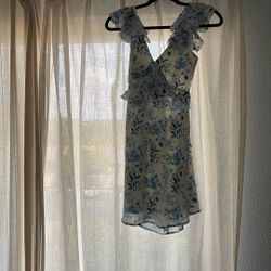 Blue And White Short Dress 