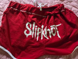 red Slipknot Logo Girls Lounge Shorts from Hot Topic medium