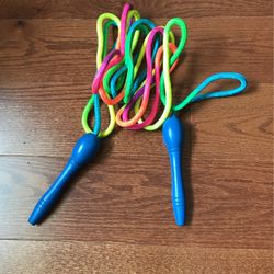 14 Foot long Multicolor Jump rope With Blue Plastic Handles