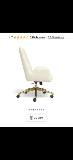 Stylish New MidMod Ergonomic Desk Chair (Cream)
