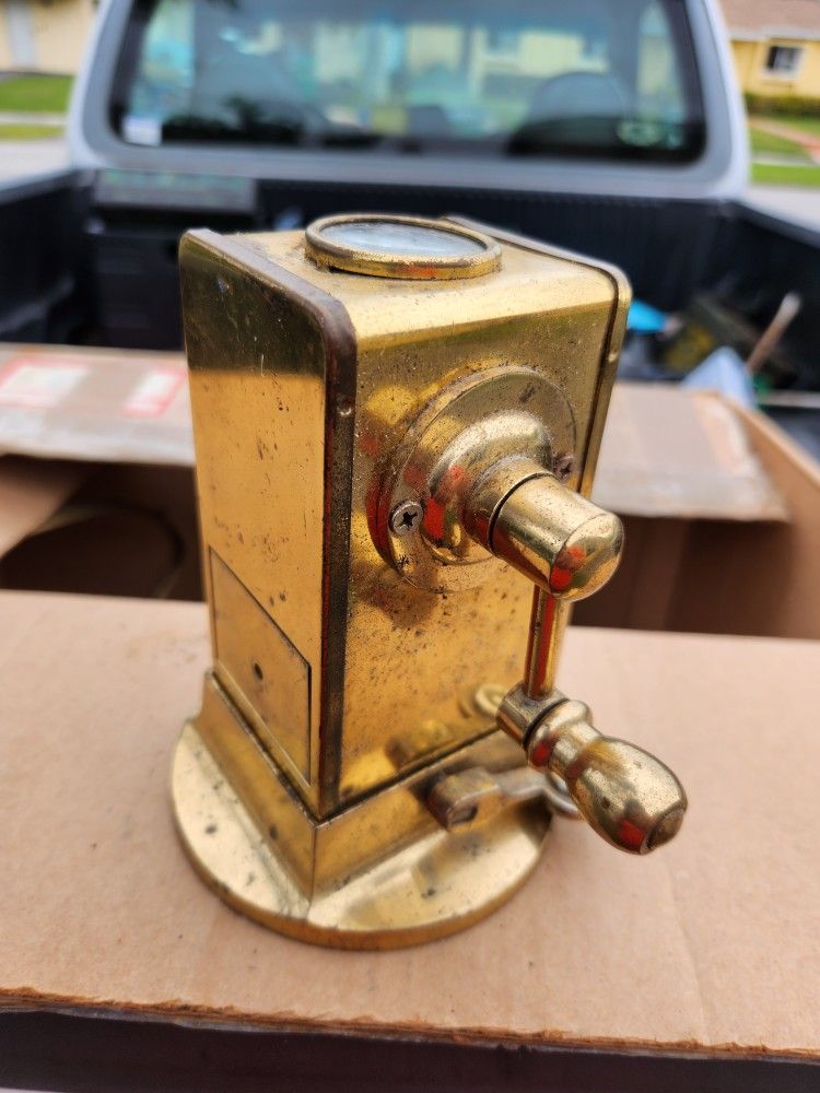 RARE VINTAGE BRASS DESKTOP PENCIL SHARPENER