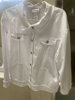 White denim jacket.  XL