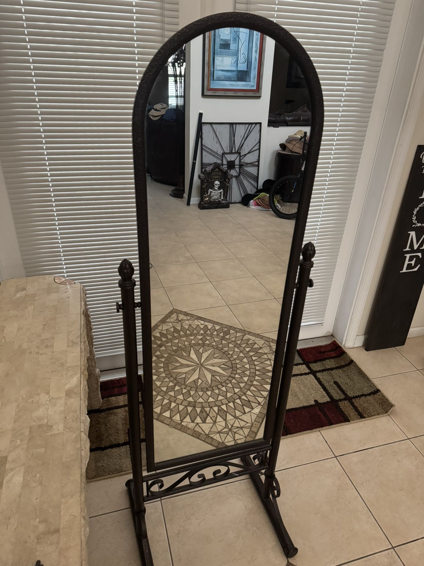 Mirror Full Length Metal Free Standing Swivel