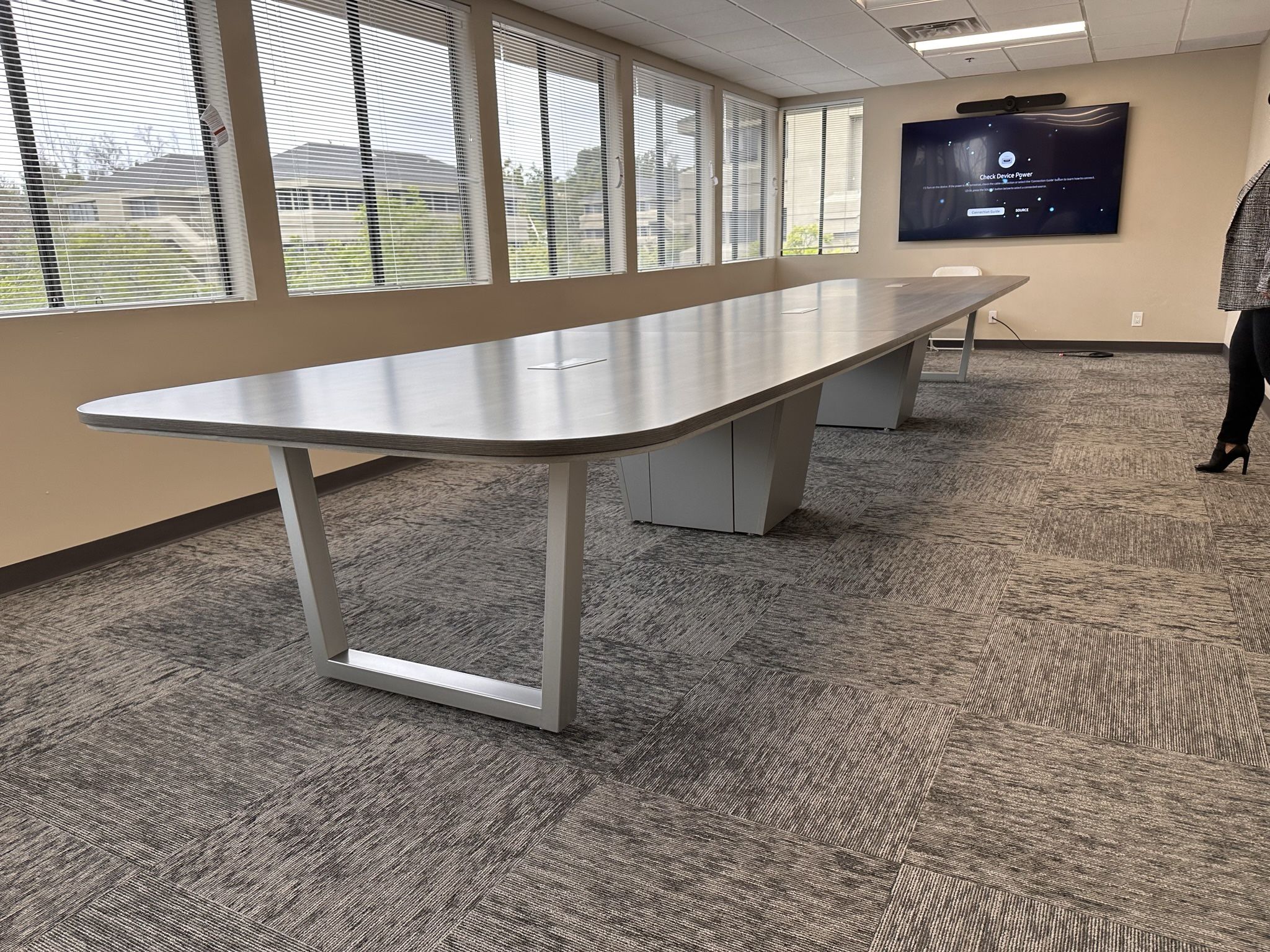 CB New Custom Office Conference Tables, Meeting Table, Office Furniture, With Metal Base