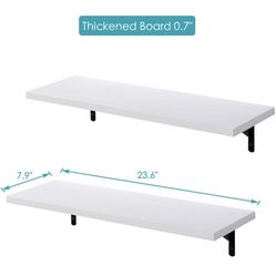 2 Pack White Floating Shelves 