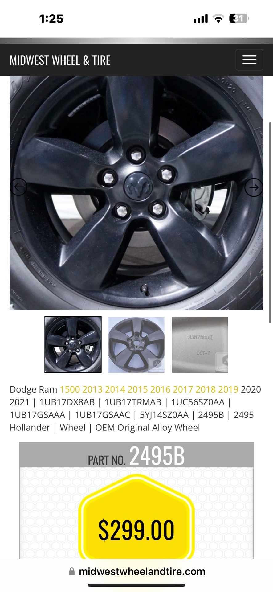 stock black ram 1500 wheels 
