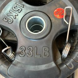 Weights Plate Weights 2 Inch For Barbells Rubber Coated 