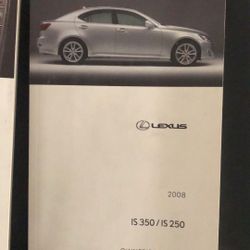 Original 2008 Lexus Owner Manual w/ Original leather Cover