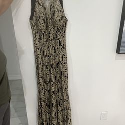 Gold Black Womans Formal Dress Size 10