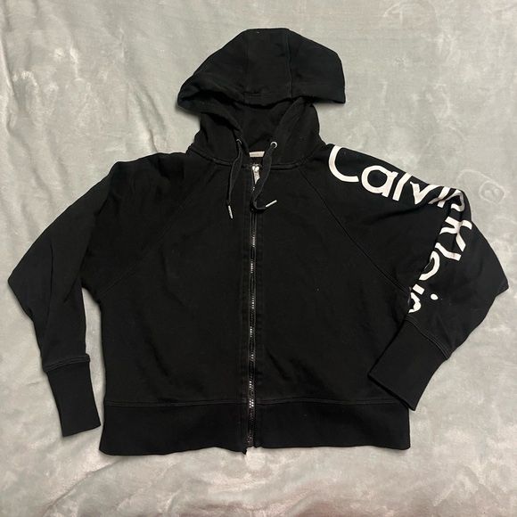 Calvin Klein Black Cropped Hoodie