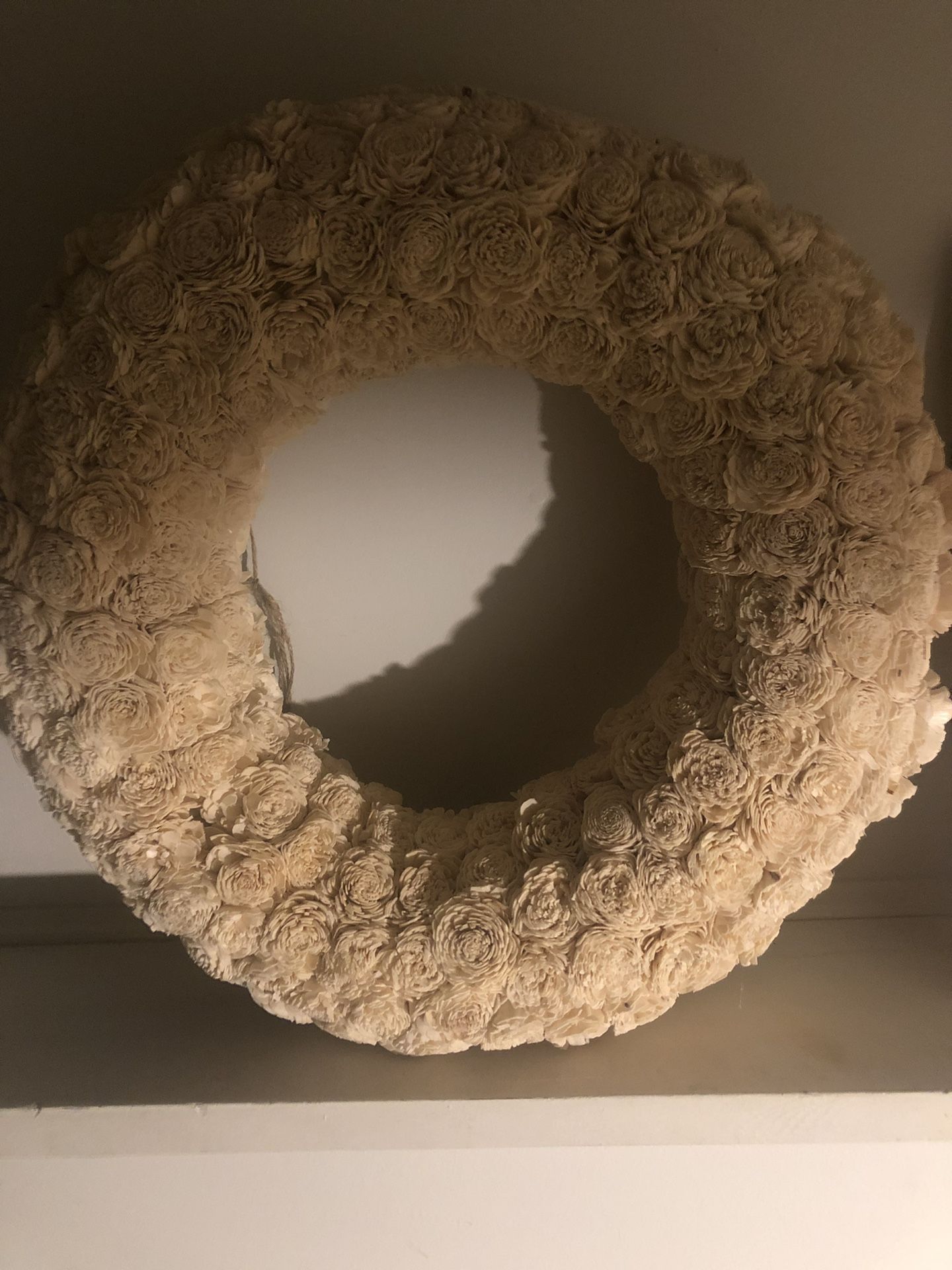 Wreath with Cream Color Paper Flowers