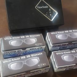 Viewsonic 3D Projector With 4 Pair Of 3D Glasses $175