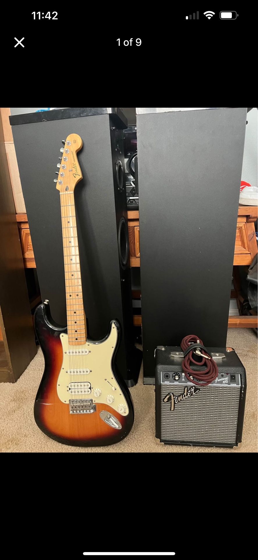 2015 Fender Stratocaster with amp and bag