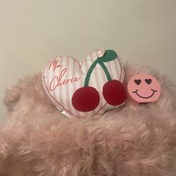 Decorative cherry throw pillow