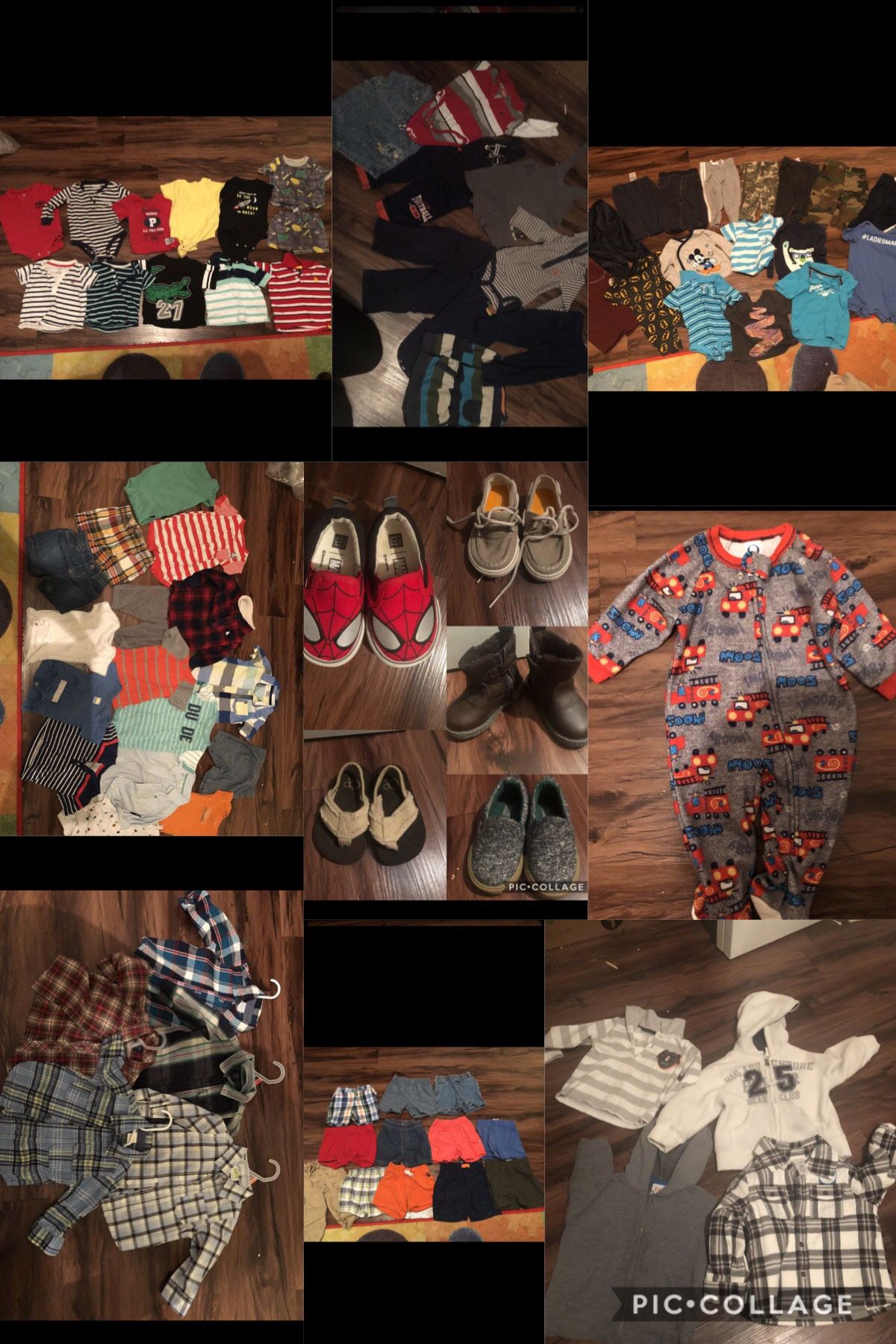 BABY BOY CLOTHES 9month 12month 18 month and size 5 shoes FULL PACKAGE $30
