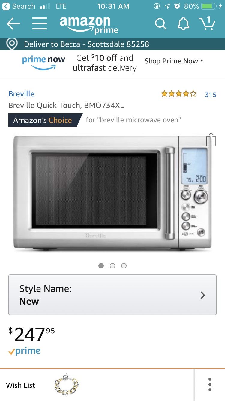 Breville Quick Touch microwave BMO734XL retails $250