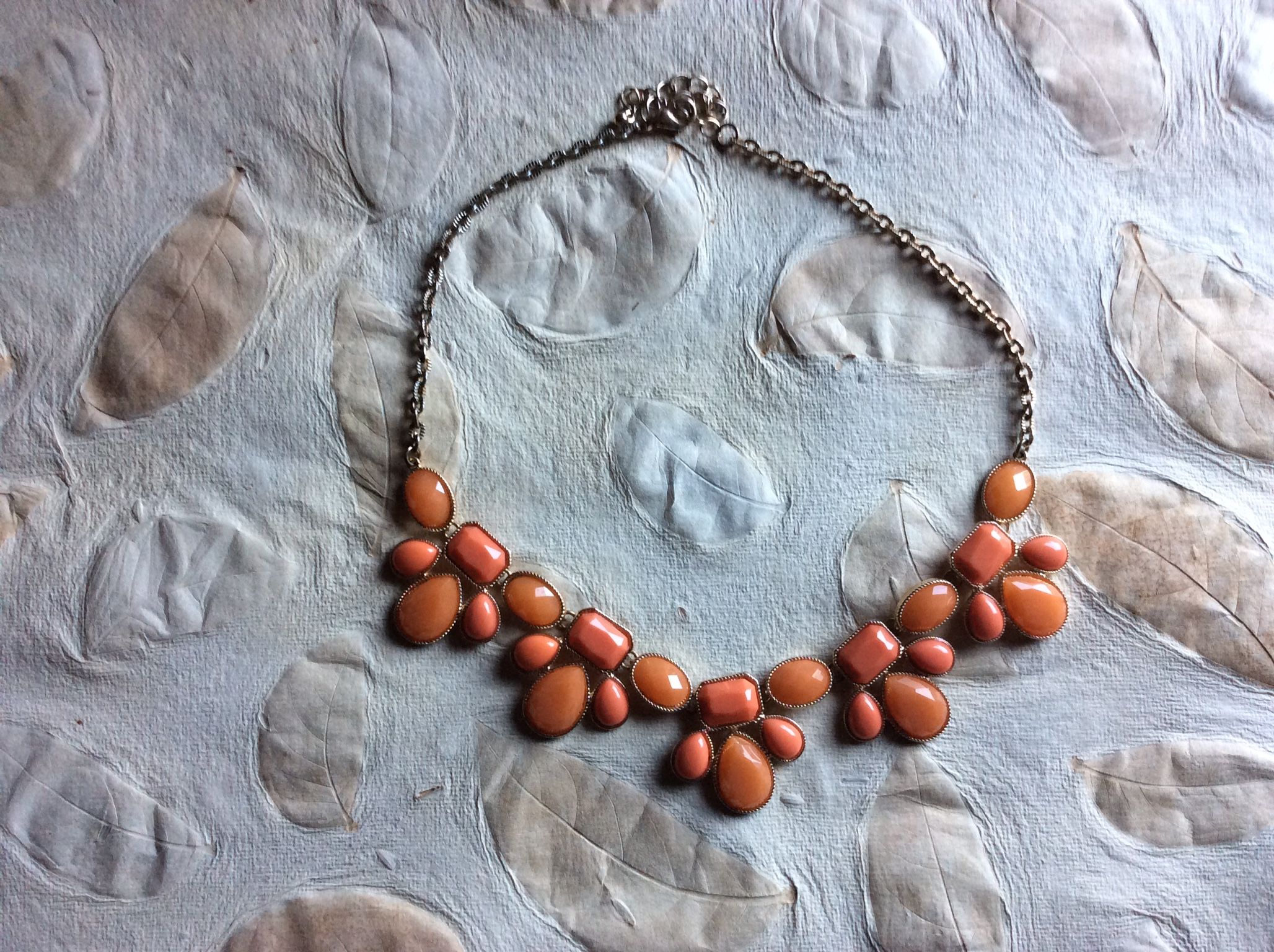 Orange choker Styled Necklace/ chain Is gold