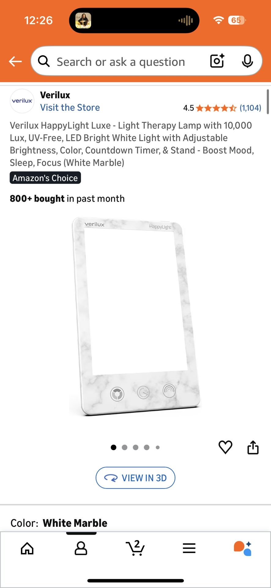 Desk sun lamp 10k Lux!