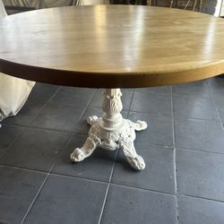 Gorgeous 48" Pedestal Dining Table With Cast Iron Base 