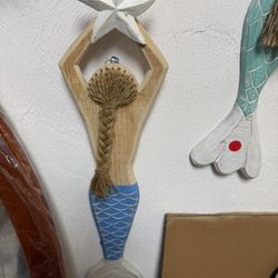 New Handcrafted Carved Mermaid 