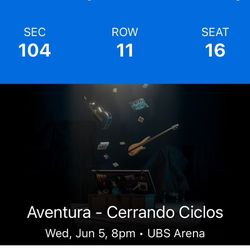 Aventuras Cerrando Cieols Concert Ticket