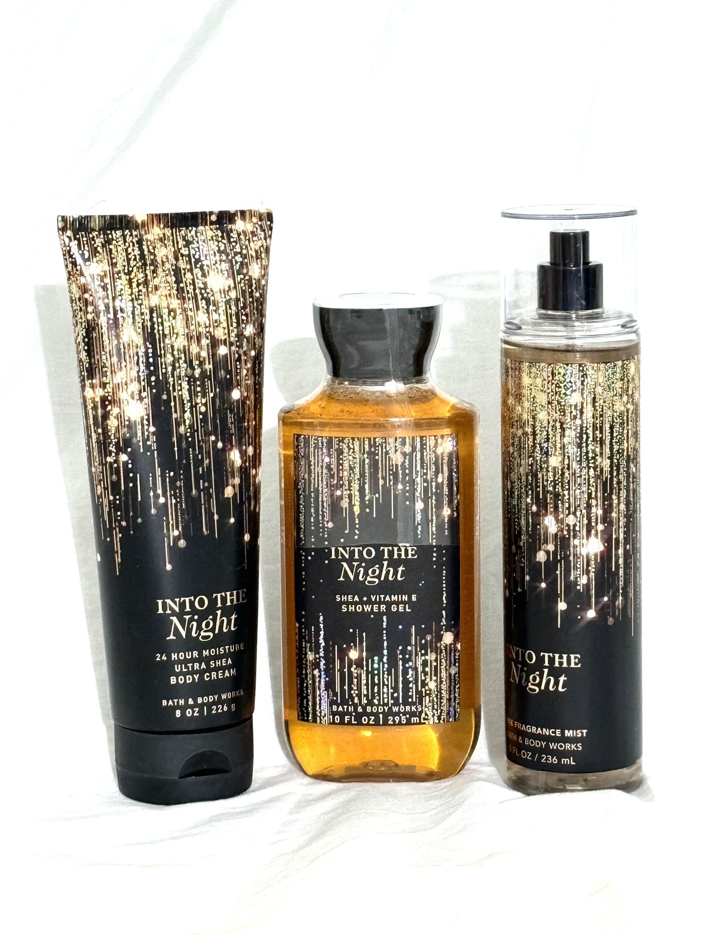 Bath & Body Works Set Cream Wash Mist Fragrance NEW Gift Bundle Into the Night