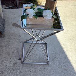 Silver Mirror End Table 