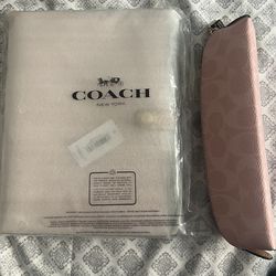 Coach Pink Powder Notebook and Pencil Case Set