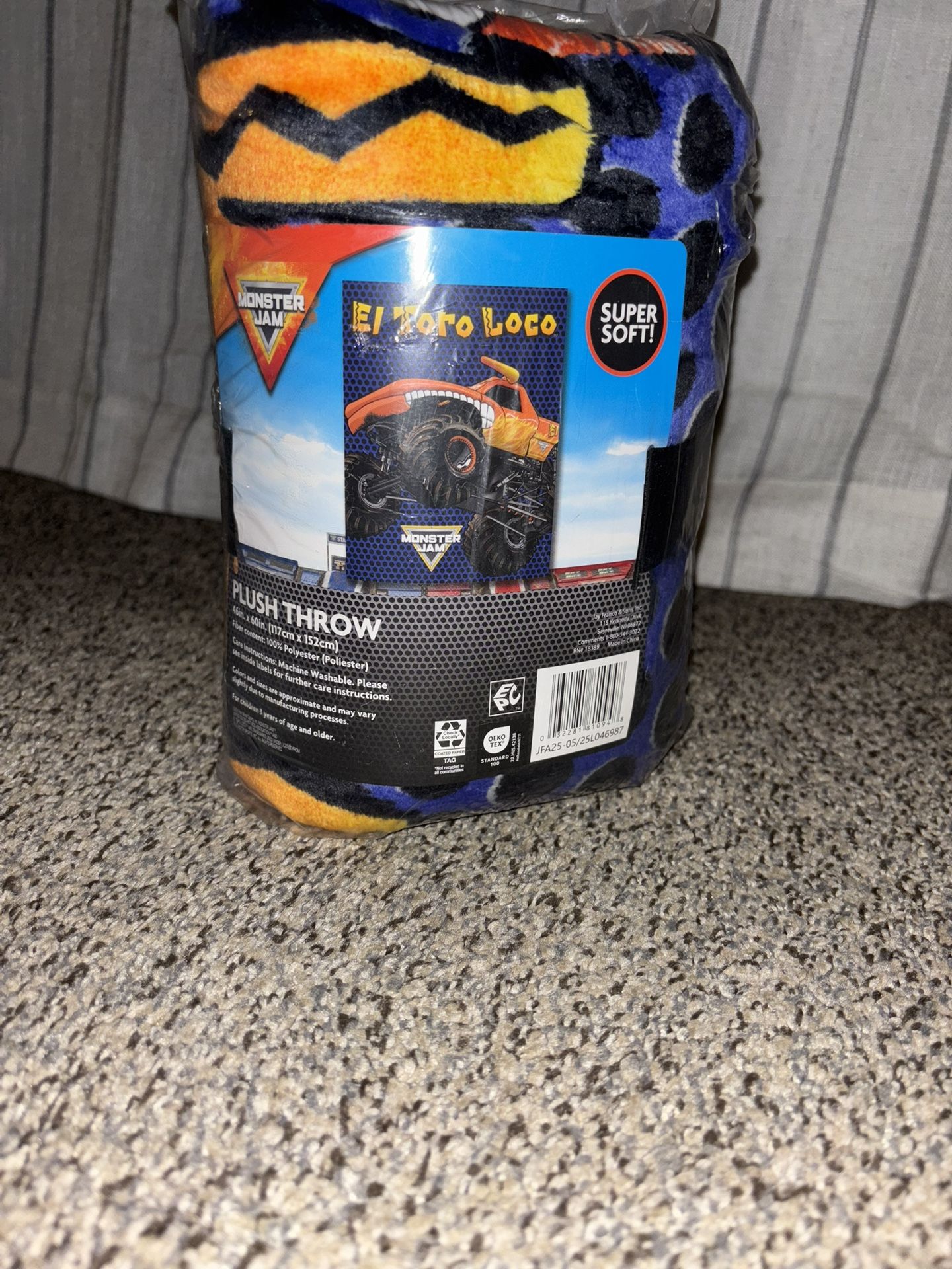 Brand New Monster Jam Plush Throw Blanket 46X60