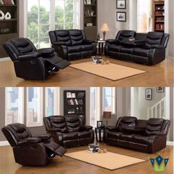3-PCS Sofa, Love Seat and Chair Recliner In Offer 🔥🔥🔥