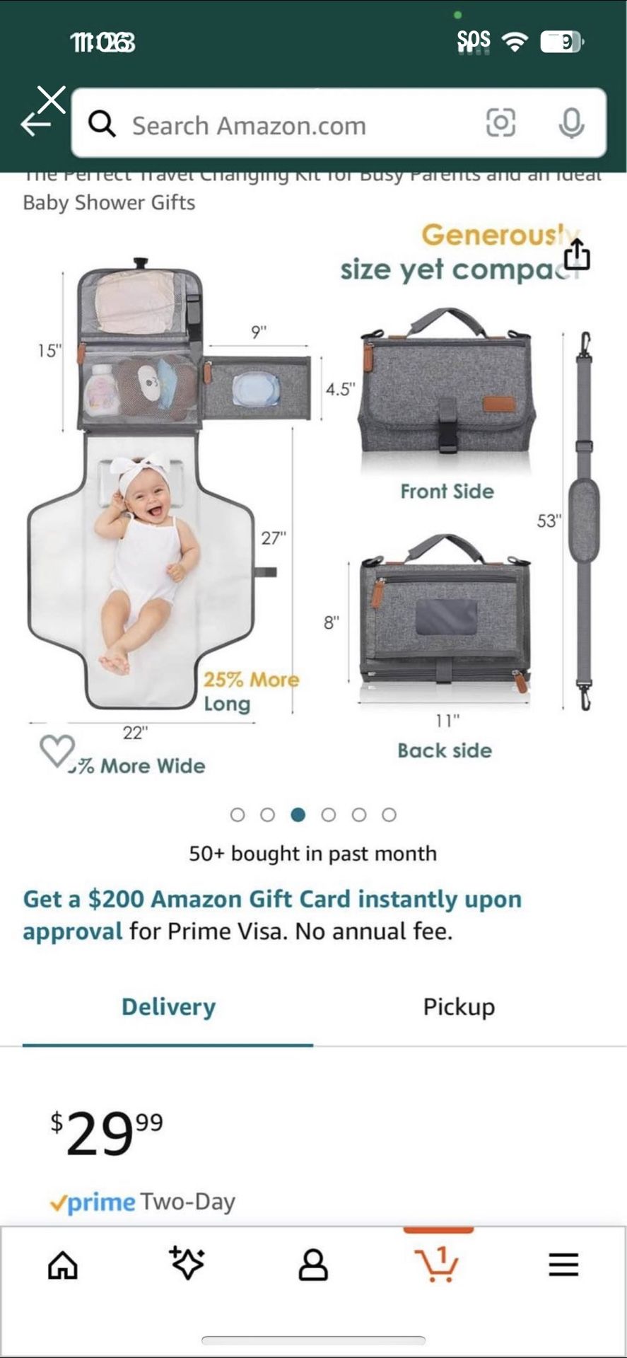 Diaper Changing Pad for Newborns! Shoulder Strap, Waterproof Design, Smart Wipes Pocket, and Changing Mat