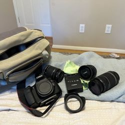 Canon 70D DSLR With Lenses And Case
