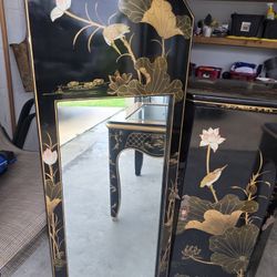 🏮 Vintage Oriental Set – Mirror, Table, Chair and Bedside Table