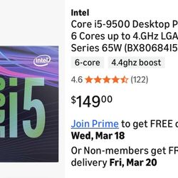 Venta De CPU i5 9500F En 120 Dólares.