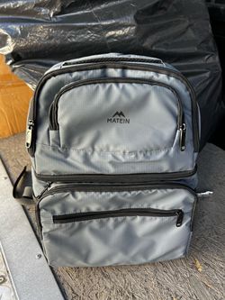 MATEIN Insulated Lunch Backpack Cooler Bag Laptop Travel Backpack Gray