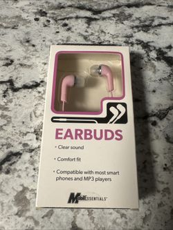 Mobil Essentials Earbuds Clear Sound Comfortable Fit Pink Brand New Stylish new in box