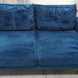 Small Blue Velvet Couch