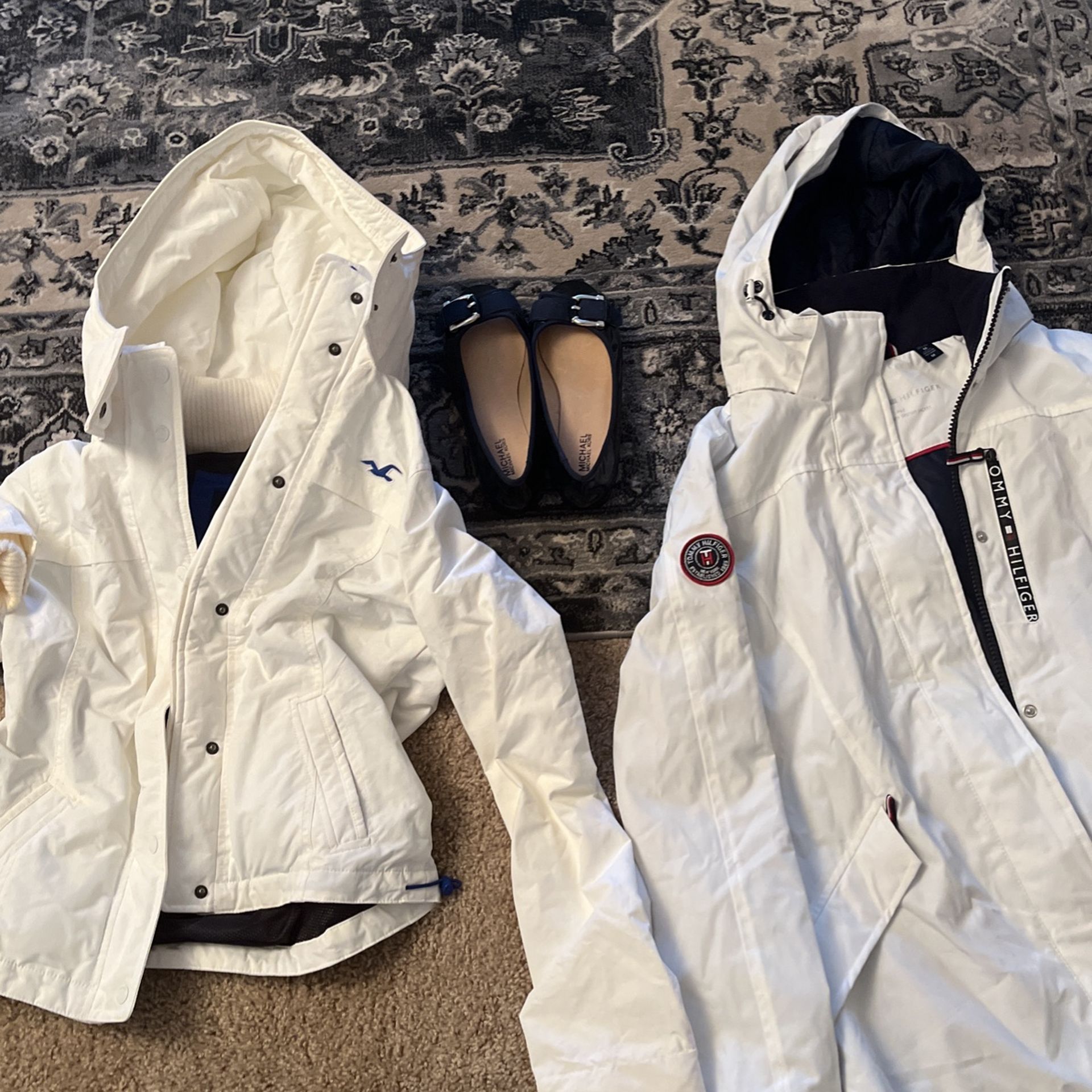 Tommy Hilfiger 3 In 1 + Hollister California Coats. + Michael Kors Summer Shoes