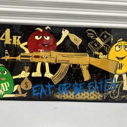 M&m’s / LV  Pop Art Original On Canvas With Resin
