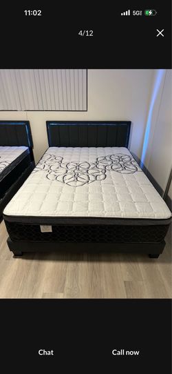 NEW QUEEN BED FRAME WITH MATTRESS