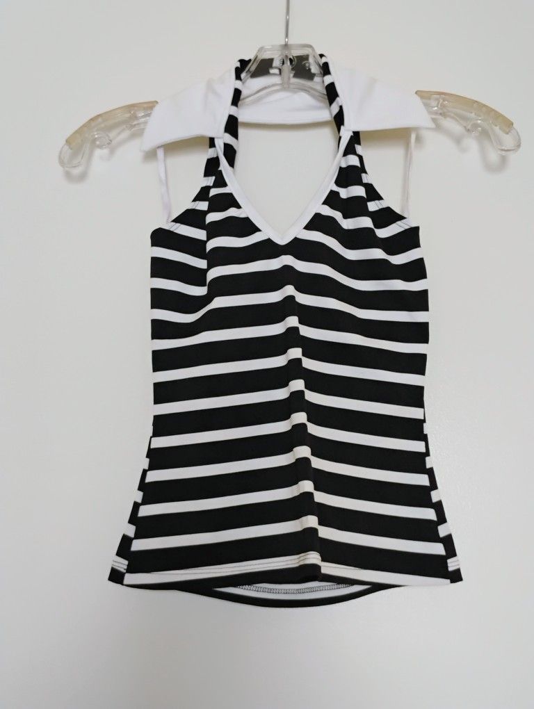 Decoline stripe halter top