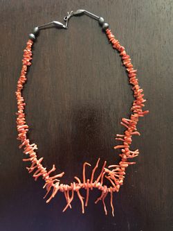 Coral Necklace 21 inch - Orange - Rare!