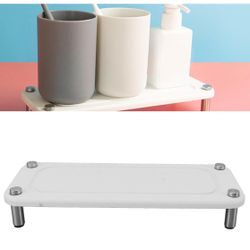 Sink Caddy Instant Dry Sink Organizer Dries Instantly Sink Holder Diatomaceous Pedestal Stand Riser with Stainless Steel Feet (White)