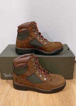 Timberland Field Boot Lace Up Medium Brown Nubuck/ Olive Youth