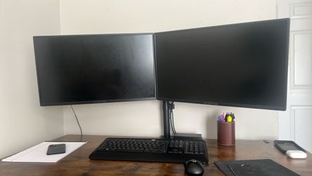 Two 24” monitors with mount